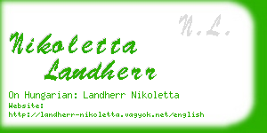 nikoletta landherr business card
